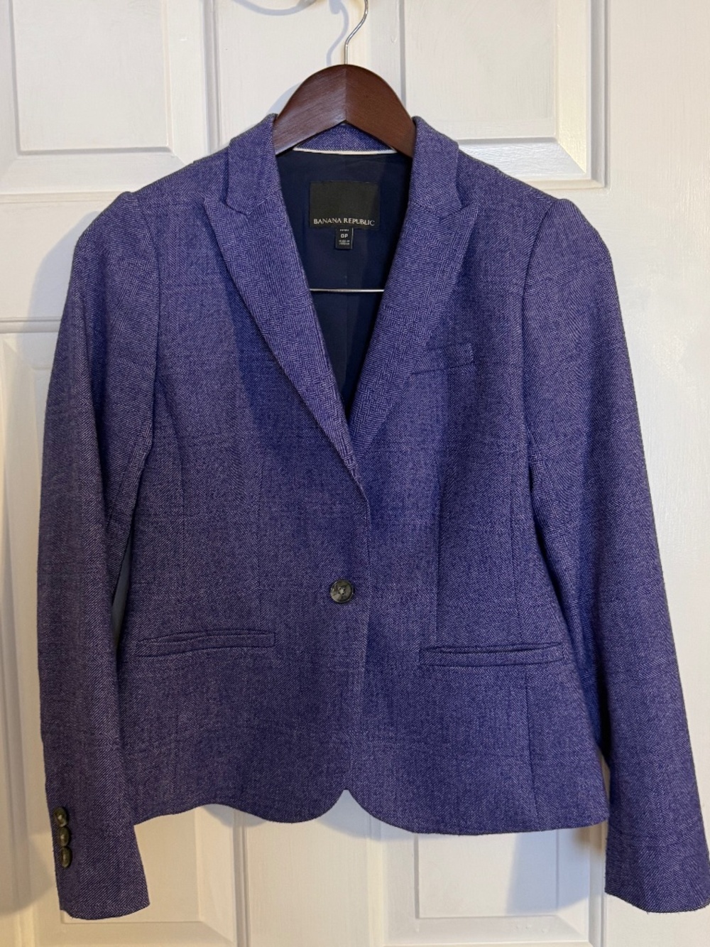 Purple Herringbone wool blend blazer